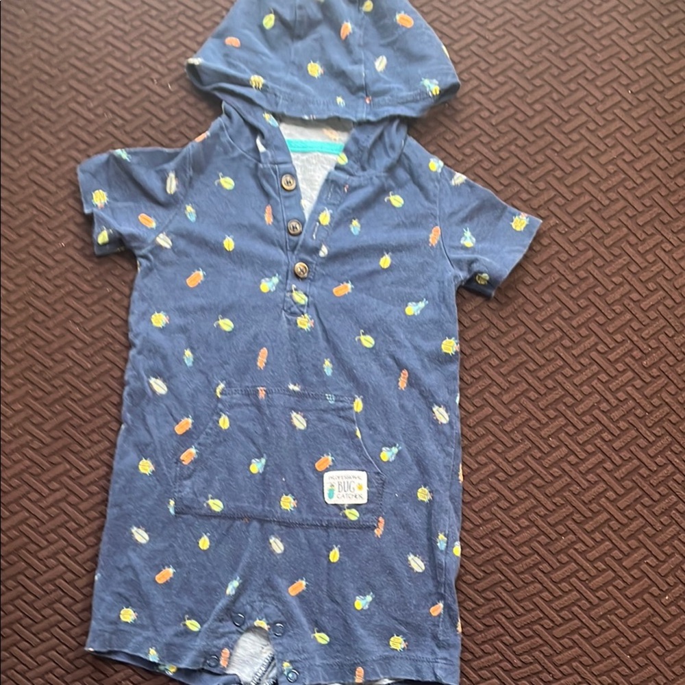Carter's Navy Blue Baby Romper with Button Detail